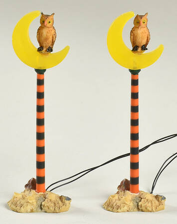 Spooky Town Crescent Moon Street Lamp (2 Piece) - With Box Bx984