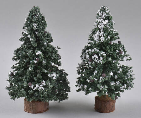 Lemax Village Trees & Shrubbery 4" Evergreen Tree-Wood Base (2 Piece) - No Box