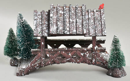 Lemax Village General Accessories Wooden Bridge With Trees - With Box Bx327