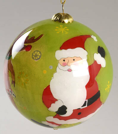 Pier 1 Exclusive Ornaments Santa And Reindeer 2007 - Boxed