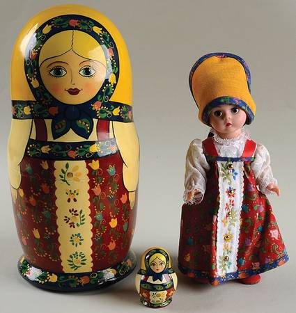 International-8" Doll Russian Nesting Dolls - Set Of 3 - Boxed