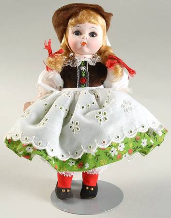 International-8" Doll Austria Girl -Green Skirt Large Flowers - With Box