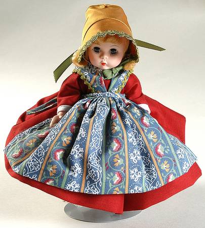 International-8" Doll Denmark-Stripe Design Apron - Boxed