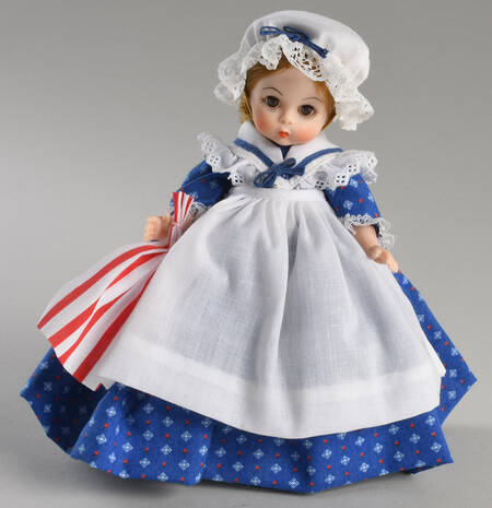 Storybook-Doll Betsy Ross-Blue Dress White & Red Square - Boxed