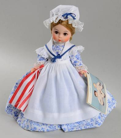Storybook-Doll Betsy Ross-White Dress With Blue Flowers - Boxed