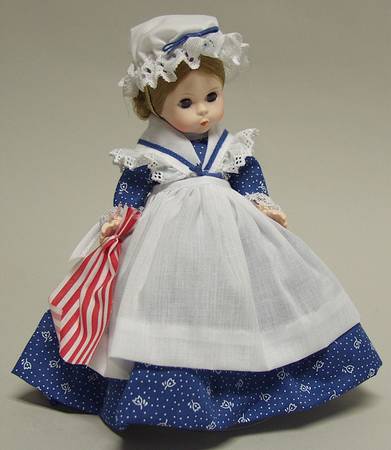 Storybook-Doll Betsy Ross-Dark Blue Dress With Flowers4 - Boxed