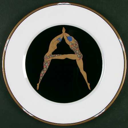 Erte' Plates The Alphabet A - Boxed