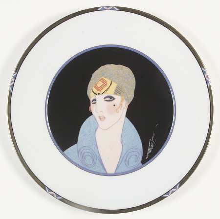 Erte' Plates Yellow Turban - No Box