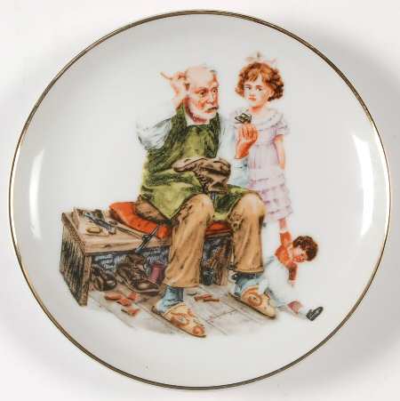 Museum Collections Plate-Rockwell The Cobbler - With Box