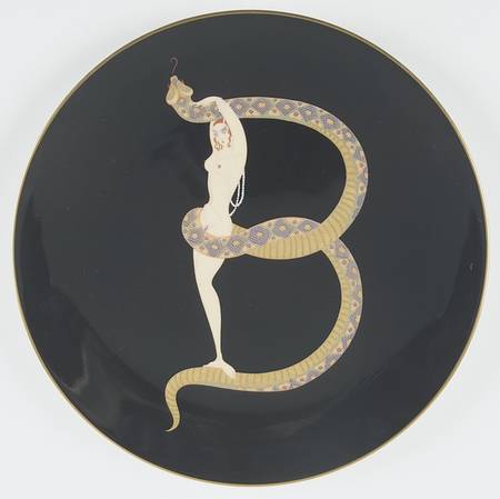 Erte' Collectible Giftware Alphabet B Salad Plate - Boxed