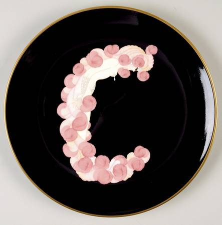 Erte' Collectible Giftware Alphabet C Salad Plate - Boxed
