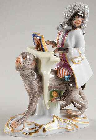 Monkey Band-Meissen Piano Player - Light Brown - No Box