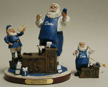 Collegiate Workshop Santa Figurine Duke University - Boxed