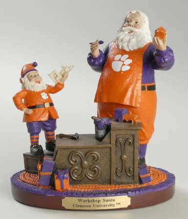Collegiate Workshop Santa Figurine Clemson University - Boxed