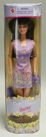 Barbie & Ken Dolls Pretty Flowers Barbie Brown - Boxed