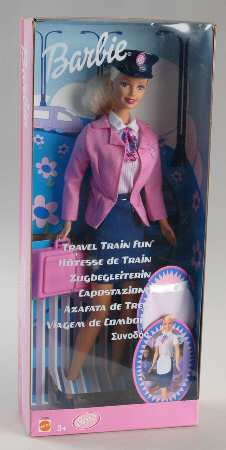 Barbie & Ken Dolls Travel Train Fun Barbie - Boxed