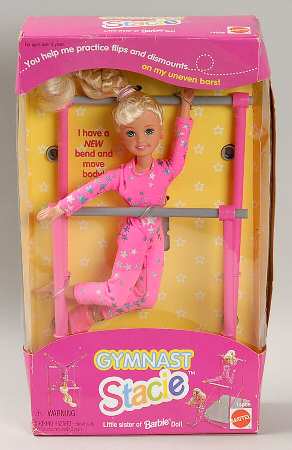 Barbie & Ken Dolls Gymnast Stacie-Little Sister Of Barbie - With Box 108