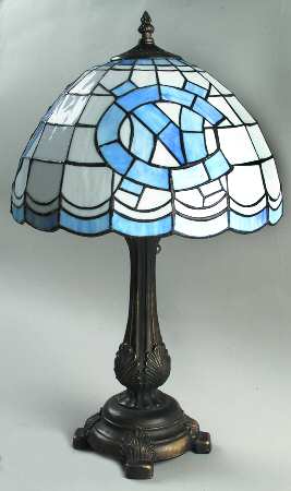 Collegiate Lamps-Stained Glass Unc-Carolina-Lamp - With Box