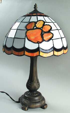 Collegiate Lamps-Stained Glass Clemson-Tigers Lamp - Boxed