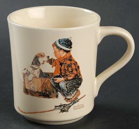 Norman Rockwell Mugs A Boy And His Dog - Winter - No Box