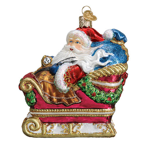 Old World Christmas Santa In Sleigh - No Box Nb2961