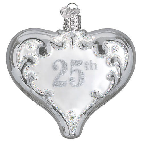 Old World Christmas 25th Anniversary Heart - No Box Nb2906