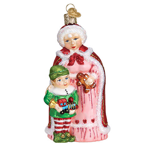Old World Christmas Mrs. Clause With Elf - No Box Nb2866