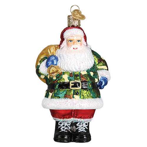 Old World Christmas Camo Santa - No Box Nb2790