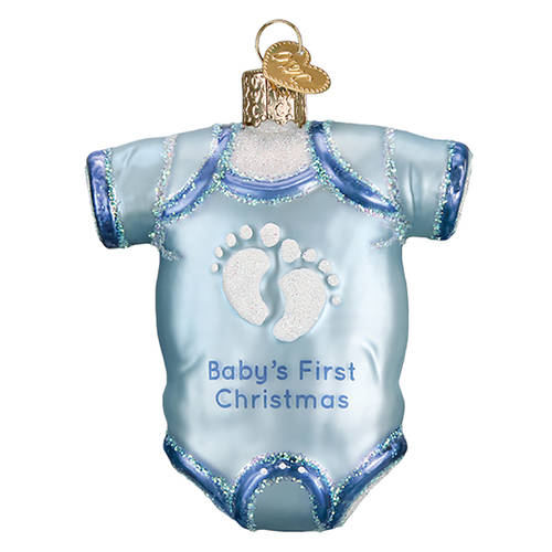 Old World Christmas Blue Baby Onesie - No Box Nb2751