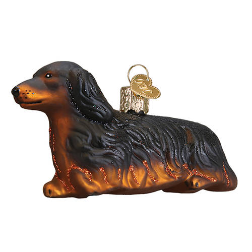 Old World Christmas Long-Haired Dachsund - No Box Nb2555