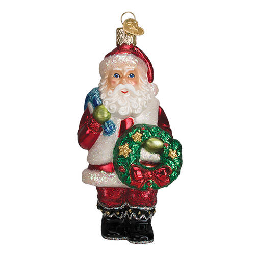 Old World Christmas Santa With Wreath - No Box Nb2300
