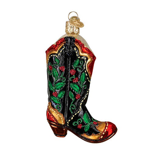Old World Christmas Holly Berry Cowboy Boot - No Box Nb1752