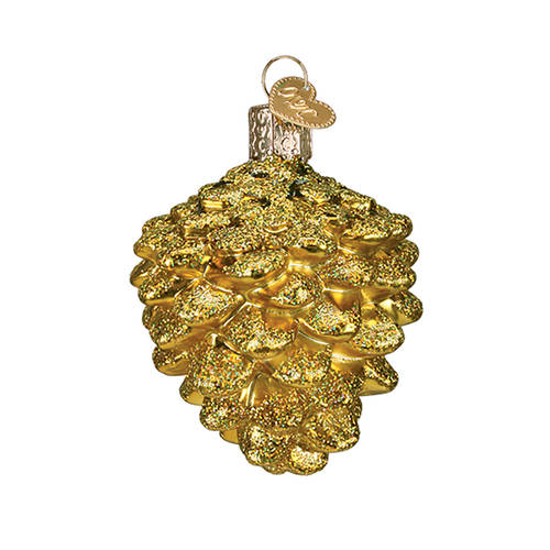 Old World Christmas Small Gold Pine Cone - Nb1065, No Box