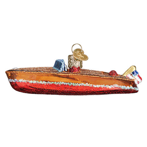 Old World Christmas Classic Wooden Boat - No Box Nb3011