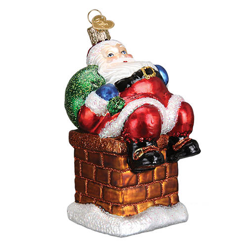 Old World Christmas Chimney Top Santa - No Box Nb2695
