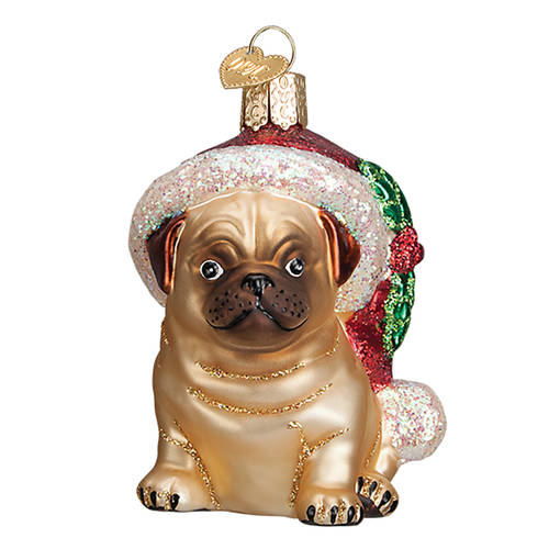 Old World Christmas Holly Hat Pug - No Box Nb2208