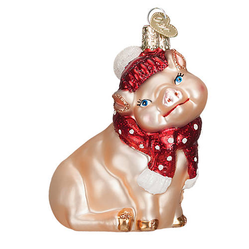 Old World Christmas Snowy Pig - No Box Nb2070