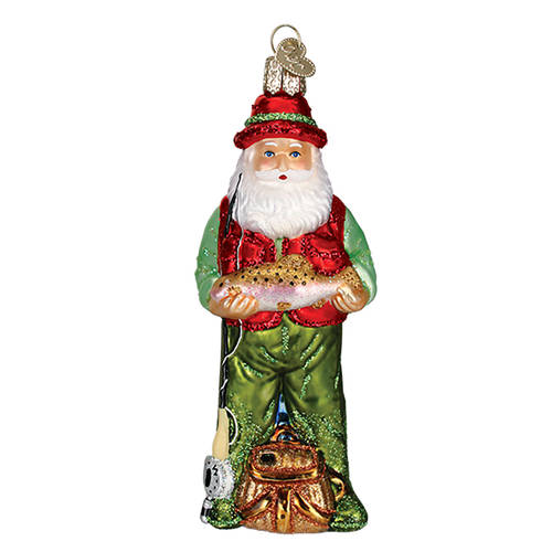 Old World Christmas Fly Fishing Santa - No Box Nb1661