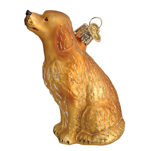 Old World Christmas Sitting Golden Retreiver - No Box Nb1193