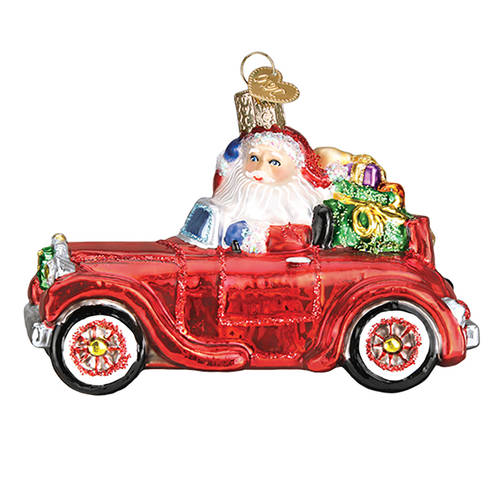 Santa and Mrs Claus Santa In Antique Car - No Box