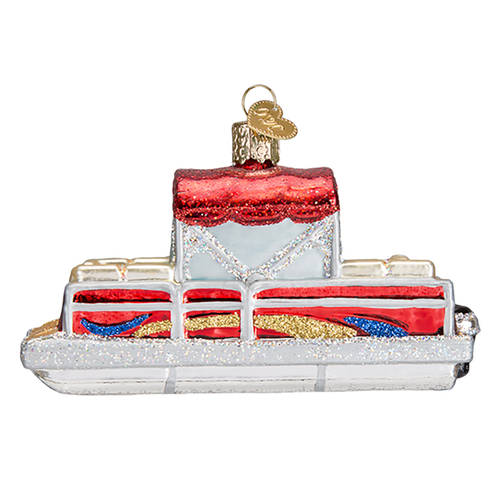 Old World Christmas Pontoon Boat - No Box Nb2419