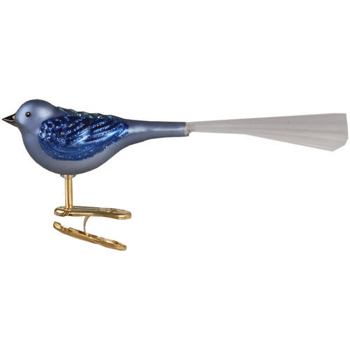 Old World Christmas Fat Glitter Bird-Blue - Nb821, No Box