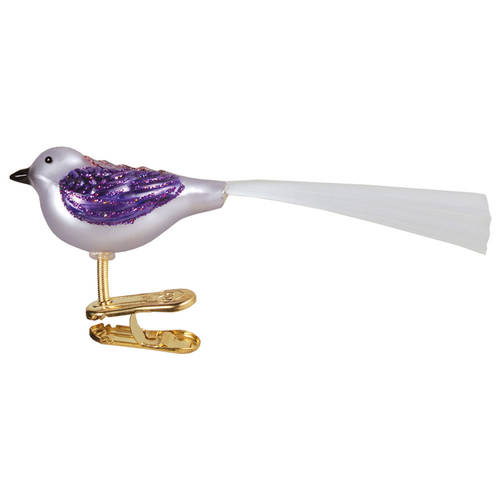 Old World Christmas Fat Glitter Bird-Purple - Nb818, No Box