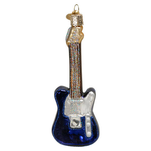 Old World Christmas Electric Guitar-Blue - Nb690, No Box