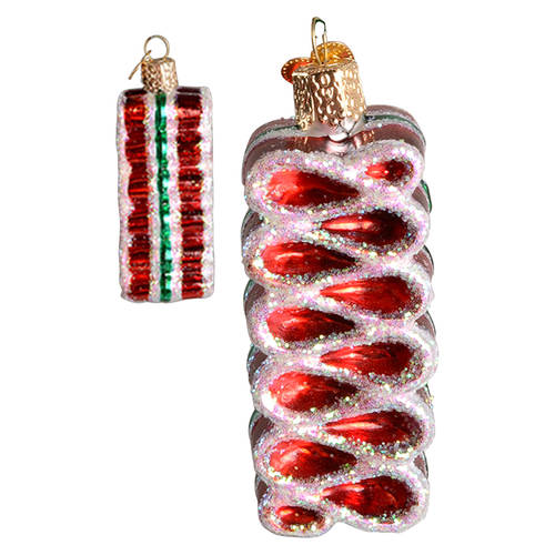 Old World Christmas Ribbon Candy-Red 1 Green Stripe - Nb676, No Box