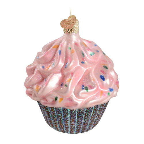 Old World Christmas Chocolate Cupcake - Pink - No Box Nb2113