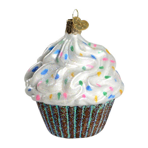 Old World Christmas Chocolate Cupcake - White - No Box Nb2112
