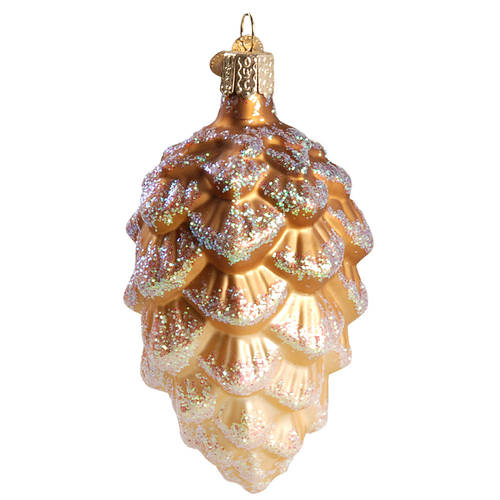 Old World Christmas Woodland Cone-Tan & Cream - No Box Nb1914