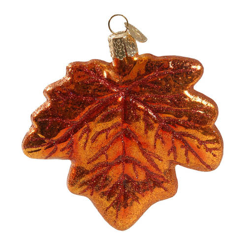 Old World Christmas Maple Leaf-Gold And Red - No Box Nb1861