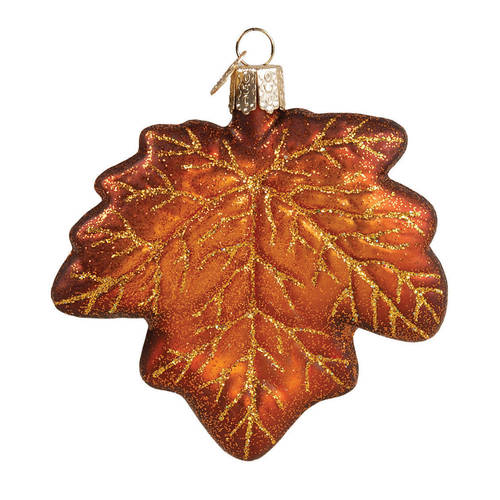 Old World Christmas Maple Leaf-Red And Gold - No Box Nb1860